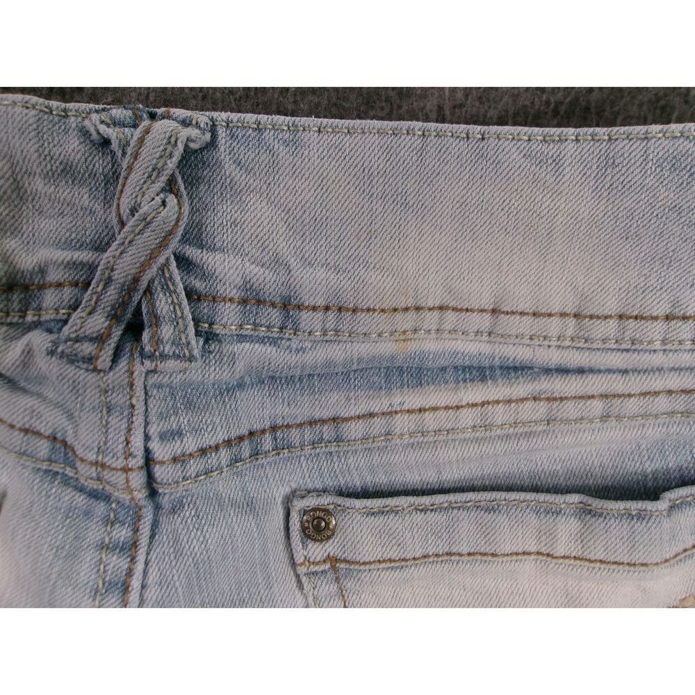Bongo Shorts Women 7 Blue Jorts Distressed Biker Daisy Duke Booty Y2K - Picture 11 of 12